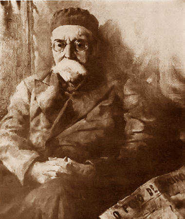 Retrato de Homem Cristo, da autoria de Lauro Corado, existente na Sala dos Not�veis do Museu de Aveiro. Clicar para ampliar.