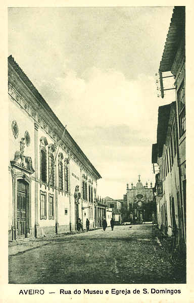 SN - Aveiro - Rua do Museu e Egreja de S Domingos - Edi��o de Souto Ratolla, Aveiro - SD - Dim 13,8x9 cm - Col FMSarmento.