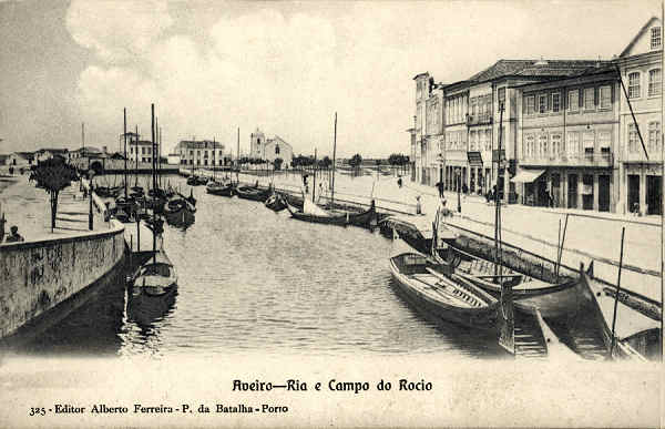 N.� 325 - AVEIRO Ria e campo do Rocio - Editor Alberto Ferreira - P. da Batalha, Porto - SD - Dim 14x9 cm. - Col.  FMSarmento.