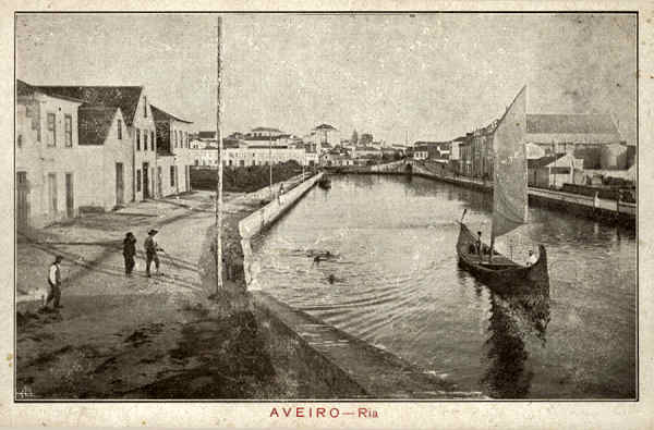 S/N - Aveiro Ria - Edi��o Souto. Tipo. da Sociedade de papelaria, Lda, Porto - SD - Dim 14,2x9 cm. - Col.  FMSarmento.