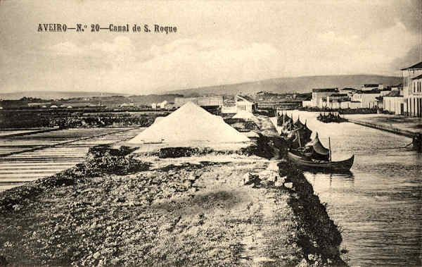 N.� 20 - Aveiro Canal de S. Roque - Editores MOREIRA & TORRES, Aveiro - SD - Dimens�es 13,9x8,7 cm. - Col.  FMSarmento.