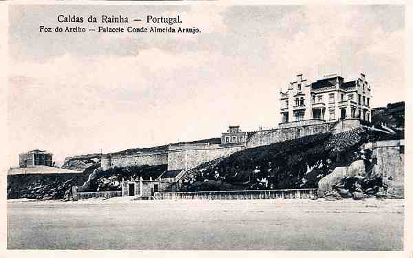 S/N - Foz do Arelho - Palacete Conde Almeida Ara�jo - Edi��o Fernando Daniel de Sousa (d�cada de 1930) - Dimens�es: 13,9x9 cm. Col. Miguel Chaby.
