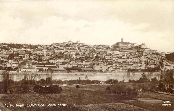 N� 1 - COIMBRA. Vista Geral - Edi��o Havaneza Central, Cliche Rasteiro cerca de 1925 - Dim. 13,7x8,8 cm - Col. A. Monge da Silva