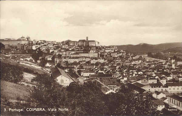 N� 3 - COIMBRA. Vista Norte - Edi��o Havaneza Central. Clich� Rasteiro cerca de 1925 - Dim. 13,7x8,8 cm - Col. A. Monge da Silva
