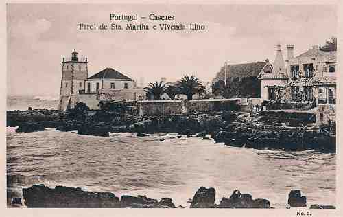 S/N - Portugal - Cascaes Farol de Sta. Martha e Vivenda Lino - Dimens�es: 13,9x9 cm. - Col. Miguel Chaby.