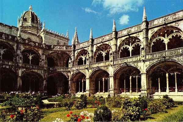 N.� 28 - LISBOA-Mosteiro dos Jer�nimos (claustro) - Colec��o MARGRAPE - S/D - Dimens�es: 15x9,9 cm. - Col. HJCO (1980).