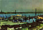 75-5174 LISBOA - Ponte Salazar, de noite - Ed. Portual Tur�stico - Dim. 14,5x10,2 cm - Col. M�rio Silva 1972.