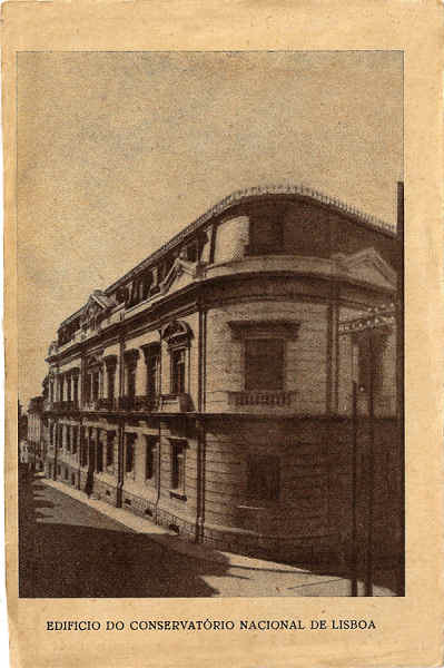 SN - LISBOA - Edificio do Conservat�rio Nacional de Lisboa - Editor desconhecido - SD -  Dim 9,7x14,7 cm - Col Jaime da Silva (Circulado em 1918)