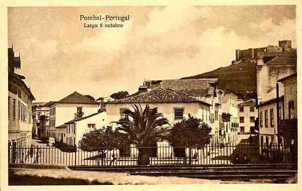 N.� 5847/6 - Pombal-Portugal: Largo 5 de Outubro - Edi��o de Jos� Luiz da Cunha & Irm�o, Sucessores - S/D - Dimens�es: 14x9 cm - Col. �nio C. Semedo.