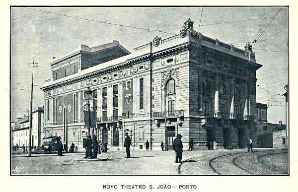S/N - Novo theatro S. Jo�o-Porto  - Gloria Reg. Porto - S/D - Dimens�es: 14,4x9,4 cm. - Col. Aur�lio Dinis Marta.