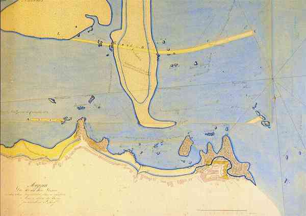 S/N - Projecto de regulariza��o da barra do Douro. 1790 e 1820. - Edi��o da C�mara Municipal do Porto Comemorativa do Centen�rio do Passeio Alegre, 1888-1988. Foto Teresa Siza - Dimens�es: 10,4x14,7 cm. - Col. HJCO.