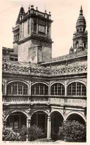 18.Santiago - Colegio de Fonseca: Claustro - Dimens�es: 9x14,2 cm - Col. Henrique de Oliveira. 