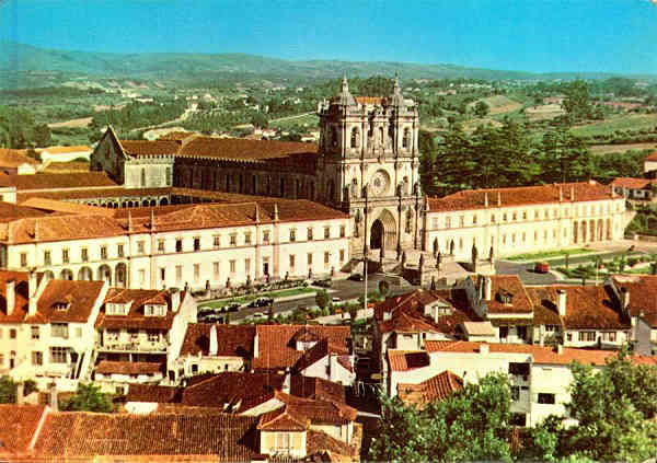 N.� 253 - ALCOBA�A-Portugal: Vista Geral do Mosteiro - Edi��o Colec��o Arte e Turismo - S/D - Dimens�es:14,9x10,5 cm. - Col. HJCO (1971)