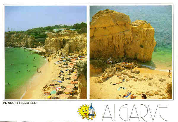 N.� 6389 - Praia do Castelo Albufeira ALGARVE Portugal - Edi��o FRANCISCO M�S Ld�, Amadora Tel (01) 4961155... - S/D - Dimens�es: 15x10,3 cm. - Col. Gra�a Maia
