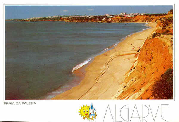 N.� 6275 - Praia da Fal�sia Albufeira Algarve portugal - Edi��o FRANCISCO M�S, Amadora, Tel. (01) 4961155 - S/D - Dimens�es: 15x10,2 cm. - Col. Gra�a Maia
