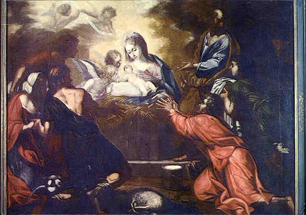 N.� 7 - Arouca (Portugal). Adora��o dos Pastores. Tela atribu�da a Bento Coelho da Silveira (s�c. XVIII) - Ed. Museu de Arte Sacra de Arouca - SD - Dim. 14,9x10,5 cm. - Col. �nio Semedo.