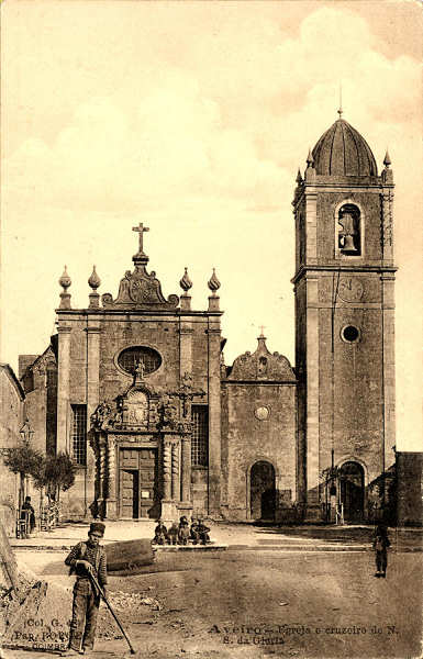 S/N - Col G. 4 Papelaria Borges Coimbra - Aveiro. Egreja e cruzeiro de N. S. da Gl�ria - S/D - Dimens�es: 8,9x14 cm. - Col. �nio Semedo