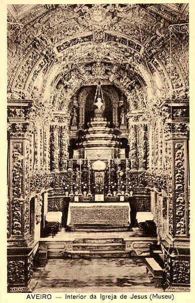S/N - AVEIRO - Interior da igreja de Jesus (Museu) - Edi��o Souto Ratolla,Aveiro - S/D - Dimens�es: 14x9 cm. - Col. �nio Semedo.