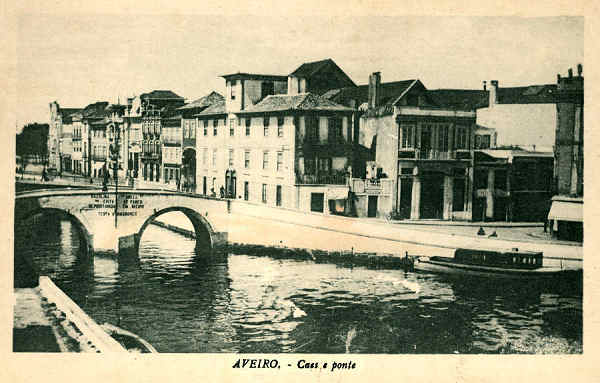 S/N - AVEIRO - Caes e ponte - Editor n�o indicado - S/D - Dimens�es: 13,9x9 cm - Col. �nio Semedo (circulado em 29/3/1911).