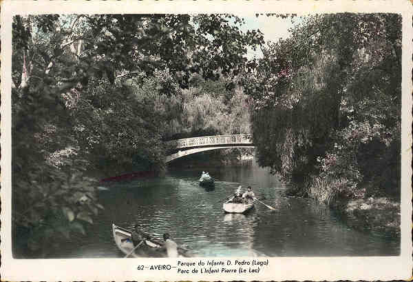 N.� 62 - AVEIRO - Parque do Infante D. Pedro (lago) - Edi��o da Comiss�o Municipal de Turismo de Aveiro - S/D - Dimens�es: 14,7x10 cm. -Col. �nio Semedo.