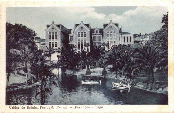 SN - Caldas da Rainha, Portugal. Parque - Pavilh�es e Lago - Ed. Fernando Daniel de Sousa - SD - Dim. 9x14 cm. - Col. Jaime da Silva (Circulado em 1930)