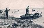 S/N - Portugal Caldas da Rainha. Foz do Arelho. Pescadores recolhendo as redes - Editor Jos� da Silva Dias (Editado em 1912) - Dimens�es: 9x14 cm. - Col. Miguel Chaby