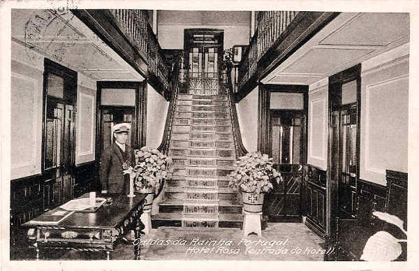 S/N - Portugal-Caldas da Rainha - Hotel Rosa (Entrada do Hotel) - Editor Hotel Rosa - Editado em 1928 - Dimens�es: 14x9 cm. - Col. Miguel Chaby
