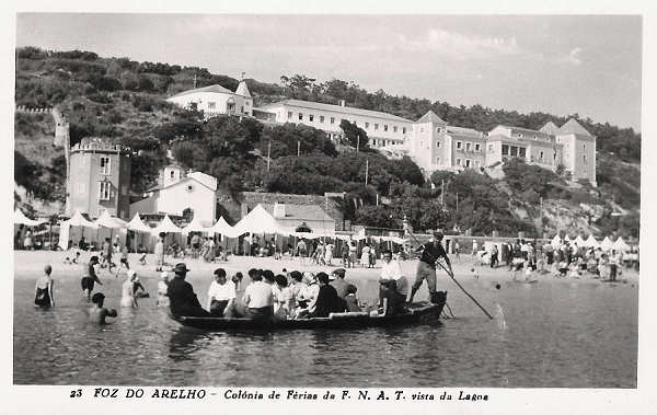 N.� 23 - Portugal Caldas da Rainha-Foz do Arelho Col�nia de F�rias da F.N.A.T. vista da Lagoa - Editor Passaporte Loty (Editado em 1951) - Dimens�es: 9x14 cm. - Col. Miguel Chaby