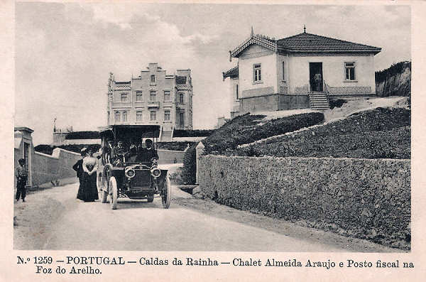 N.� 1259 - Portugal Caldas da Rainha Foz do Arelho Chalet Almeida Araujo e Posto Fiscal - Editor Alberto Malva (Editado em 1910) - Dimens�es: 9x14 cm. - Col. Miguel Chaby