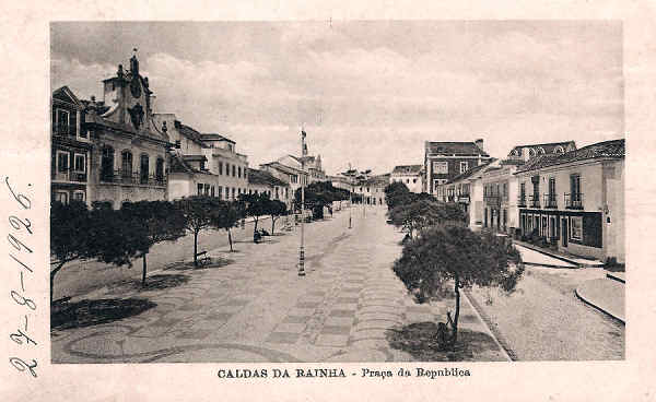 S/N - Portugal Caldas da Rainha Pra�a da Republica - Editor Alberto Malva (Editado em 1924) - Dimens�es: 9x14 cm. - Col. Miguel Chaby