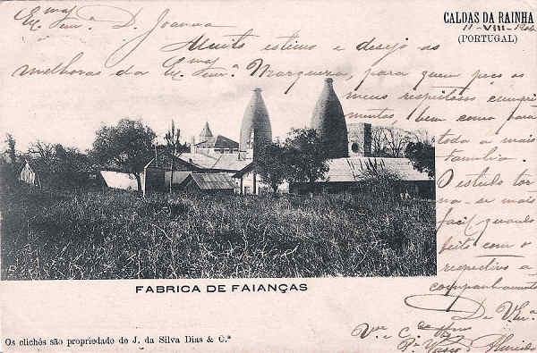 S/N - Portugal Caldas da Rainha F�brica de Faian�as - Editor Jos� da Silva Dias (Editado em 1903) - Dimens�es: 9x14 cm. - Col. Miguel Chaby