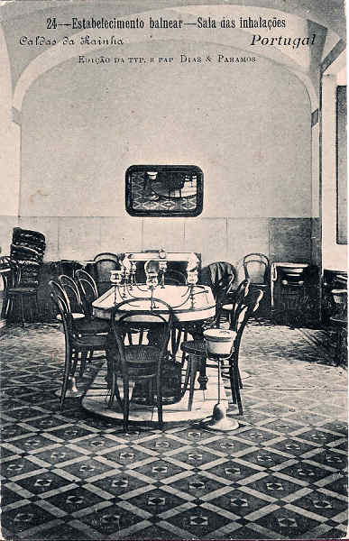 N.� 24 - Portugal Caldas da Rainha Estabelecimento Balnear - Editor Dias e Paramos (Editado em 1906) - Dimens�es: 9x14 cm. - Col. Miguel Chaby