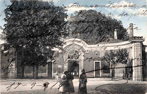 N.� Portugal_Caldas da Rainha_Entrada do Parque_Editor Ourivesaria Portuense_Editado 1911_Dim. 9x14 cm. - Col. M. Chaby