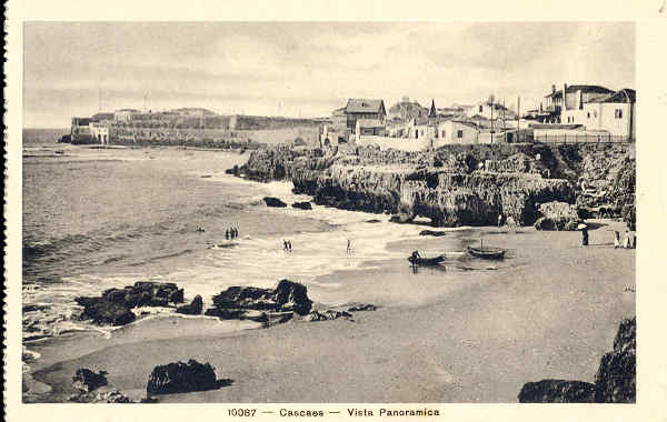 N� 10087 - Cascais. Vista Panor�mica - Editor n�o indicado (c. de 1900) - Dim. 14x8,9 cm. - Col. A. Monge da Silva