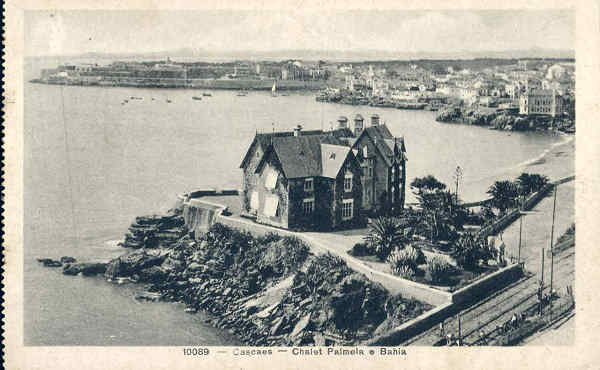 N� 10089 - Cascais. Chalet Palmela e Bahia - Editor n�o indicado (c. de 1900) - Dim. 14x8,9 cm. - Col. A. Monge da Silva