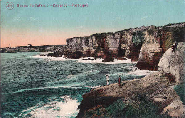 N� 1796 - Boca do Inferno, Cascaes, Portugal - Edi��o Costa, Rua do Ouro 295, Lisboa - Dim. 138x89 mm - Col. A. Monge da Silva (c. 1905)