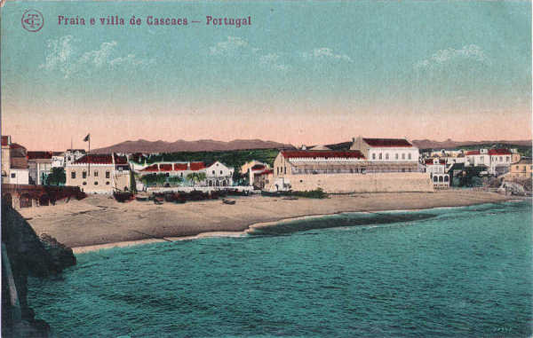 N� 1787 - Praia e Villa de Cascaes - Edi��o Costa, Rua do Ouro 295, Lisboa - Dim. 139x88 mm - Col. A. Monge da Silva (c. 1905)