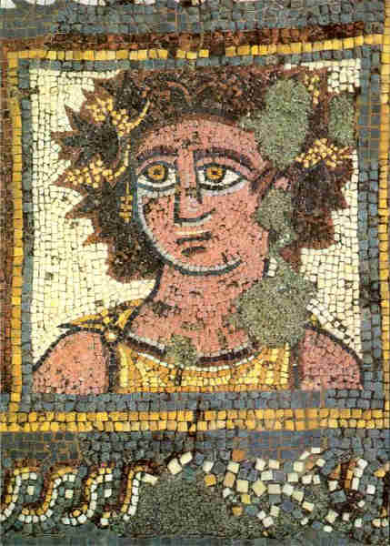 N.� 45 - MUSEU MONOGR�FICO DE CON�MBRIGA Mosaico das 4 esta��es: Outono. S�c. 3 d. C. - Fot�grafo Delfim Ferreira - S/D - Dimens�es: 10,4x14,6 cm. - Col. HJCO