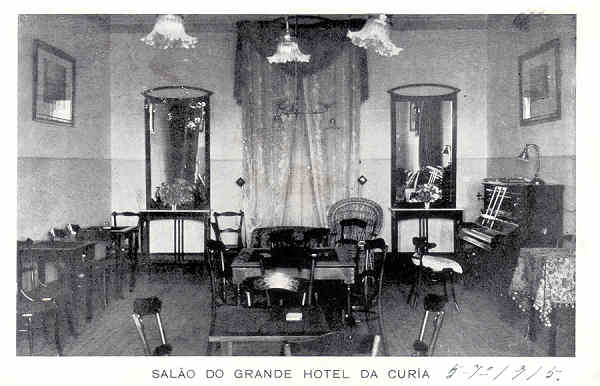 SN - Sal�o do Grande Hotel da Curia - E. Grande Hotel da Curia - Dim. 14,3x9,1 cm - Circ. 7-1915 - Col. A. Sim�es (119).