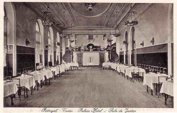 SN - Portugal. Curia. Palace Hotel - Sala de Jantar - Ed. Bazar Soares, Porto - Dim.13,9x8,7 cm - Col. A. Sim�es (390-1).