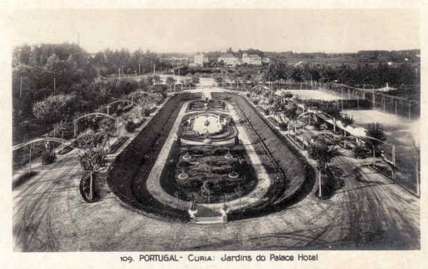 N� 109 - PORTUGAL - Curia. Jardins do Palace Hotel - Ed. Alexandre d'Almeida, Porto - Dim.14,0x9,0cm - col. A. Sim�es (106).