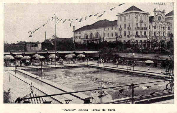 SN - Paraiso Piscina-Praia da Curia - Ed. Alexandre d'Almeida - Dim. 13,8x8,9 cm - Col. A. Sim�es (333).