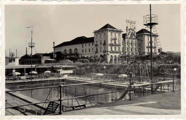 SN - Paraiso Piscina-Praia da Curia - Ed. Junta de Turismo - Curia - Dim. 13,9x9,0 cm - Circ.10-1948 - Col. A. Sim�es (350).