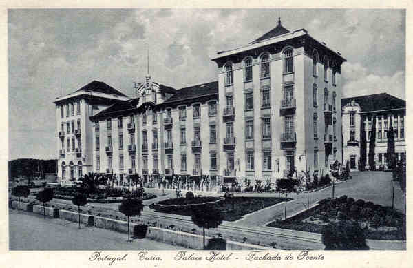 SN - Portugal. Curia. Palace Hotel - Fachada Poente - Ed. Bazar Soares - Porto - Dim 13,8x9,0 cm - Col. A. Sim�es (083).