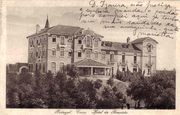 SN - Portugal. Curia. Hotel da Boavista - Ed. Bazar Soares, Porto - Dim. 13,9x9,0 cm - Circ 7-1924 - Col. A. Sim�es (071)