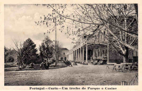 SN - PORTUGAL - Curia - Um trecho do Parque e Casino - Ed. Palace Hotel da Curia, Portugal - Dim.13,9x8,9 cm - Colec. A. Sim�es (163)