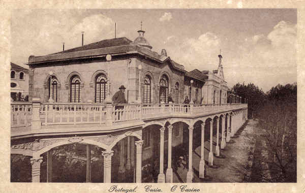 SN - Portugal. Curia. O Casino - Ed. Bazar Soares, Porto - Dim. 13,9x8,9 cm - Col. A. Sim�es (117).