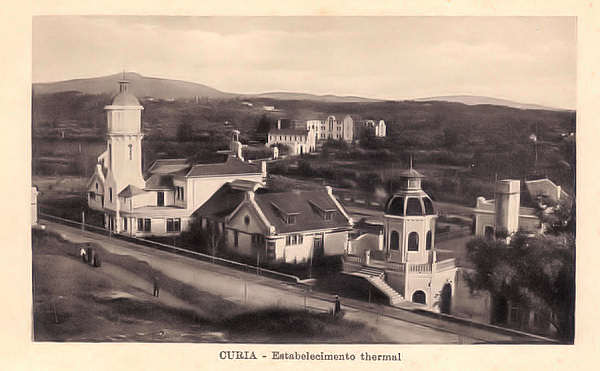 SN-CURIA-Estabelecimento thermal - (caderneta) - Ed. Alberto Malva, Lisboa - SD - Dim 14,4x8,9 cm. - Col. A. Sim�es (259).