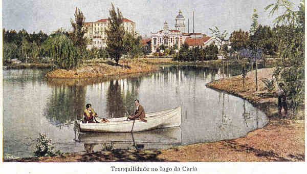 N� 11 - Tranquilidade no Lago da Curia - Edi��o Sociedade das �guas da Curia (cerca de 1915) - Dim. 14,0x9,0 cm - Circul. 19.. - Col. A. Sim�es (048)