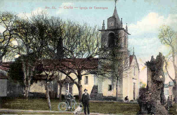N� 15 - Curia - Igreja de Tamengos - Ed. do Bazar Soares -Porto - (Curia - Proximo ao Palace Hotel) - Dim. 13,8x8,9 cm - Col. A. Sim�es (243).